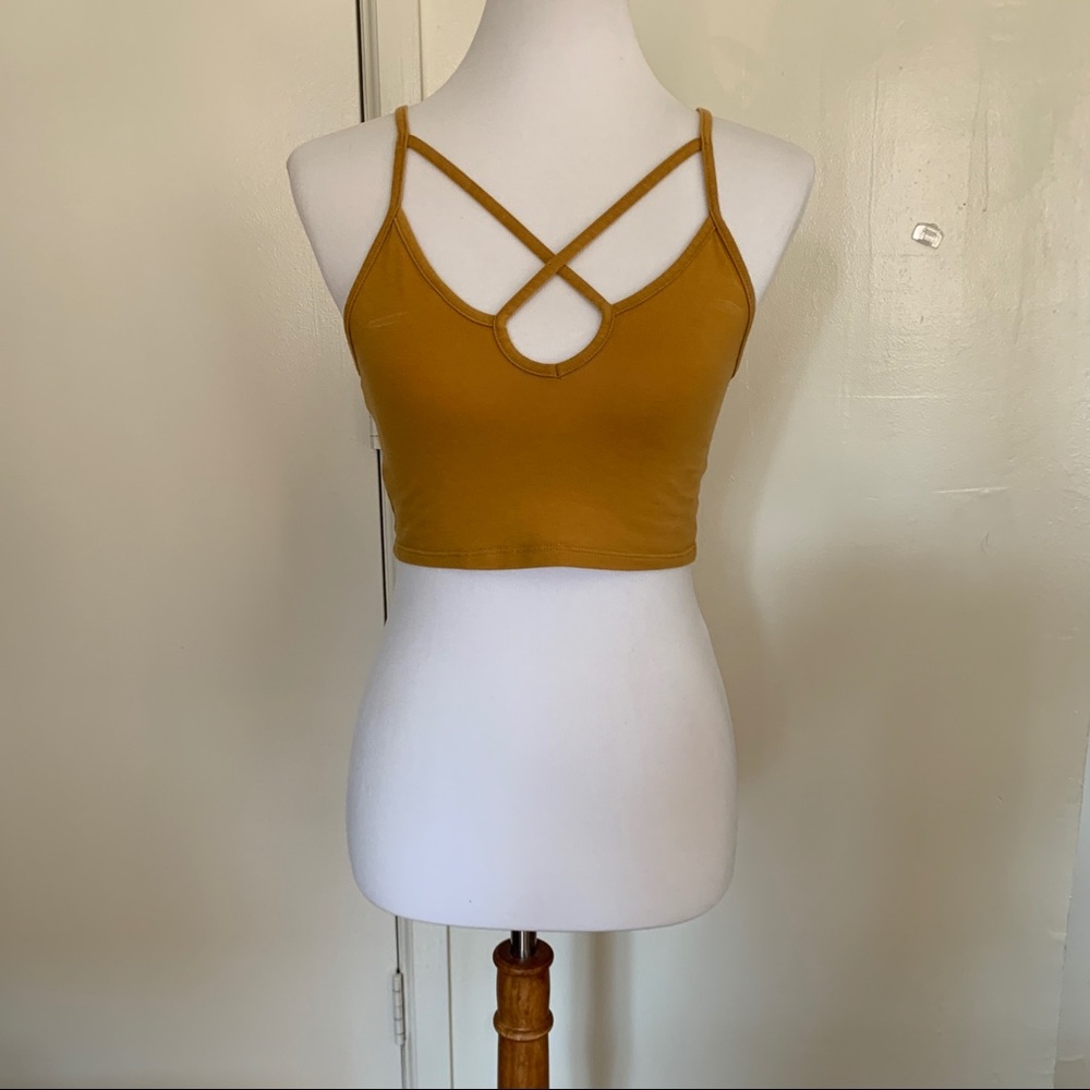 Garage clothing yellow crop top sz Medium